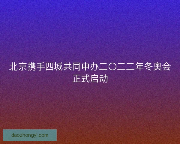 北京携手四城共同申办二〇二二年冬奥会正式启动